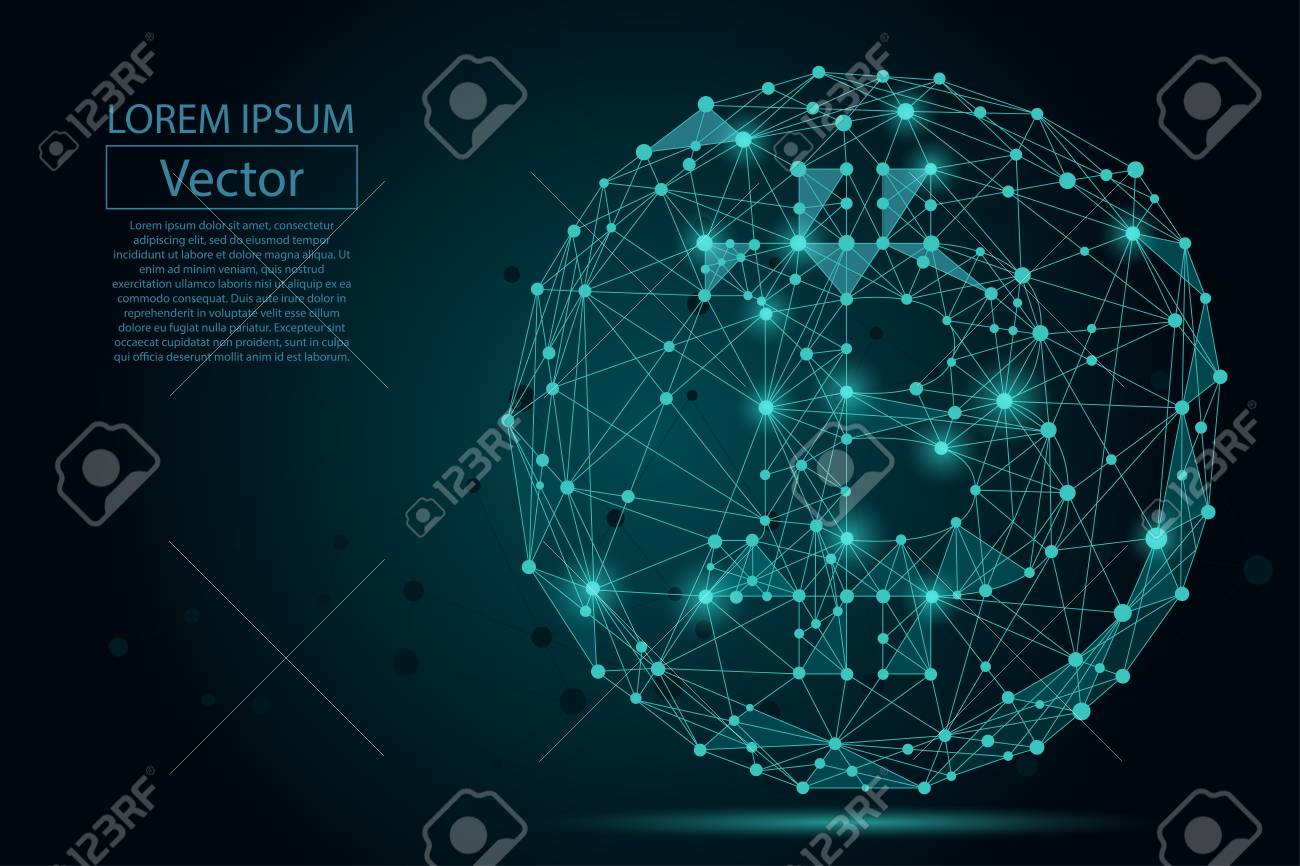 매쉬 라인과 포인트 비트 코인을 추상화하십시오. 벡터 비즈니스 일러스트입니다. 다각형 낮은 폴리 통화. 로열티 무료 사진, 그림,  이미지 그리고 스톡포토그래피. Image 96716824
