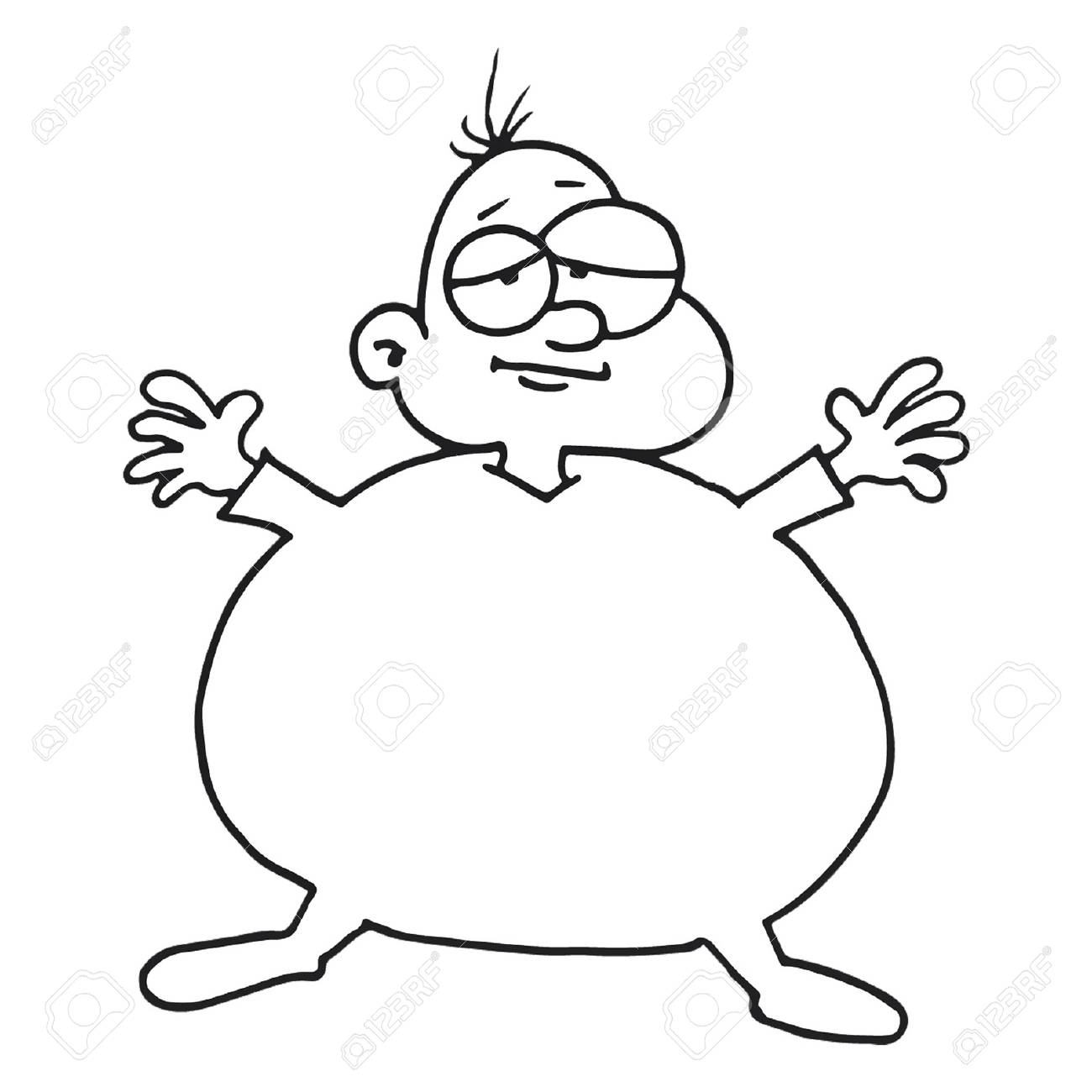 白黒の肥満赤ちゃんベクトルイラスト のイラスト素材 ベクタ Image