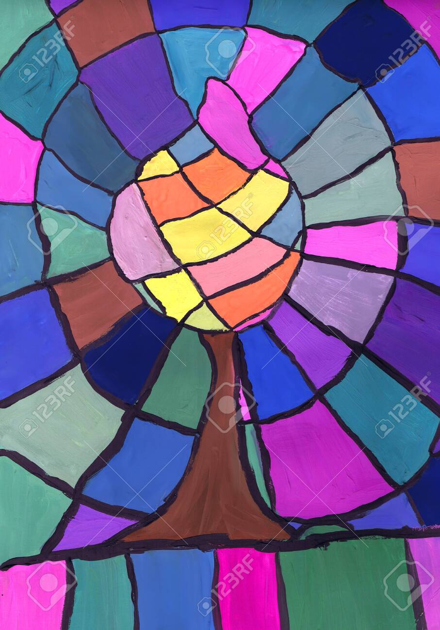 Abstract Tree A Sketch Of A Stained Glass Window Child S Drawing Stock Photo Picture And Royalty Free Image Image Abstract Tree A Sketch Of A Stained Glass Window Child S Drawing Stock Photo Picture And Royalty Free Image Image