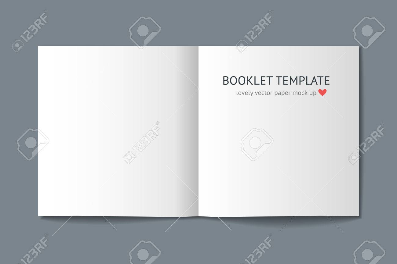 realistic vector blank white template of square book wit shadow