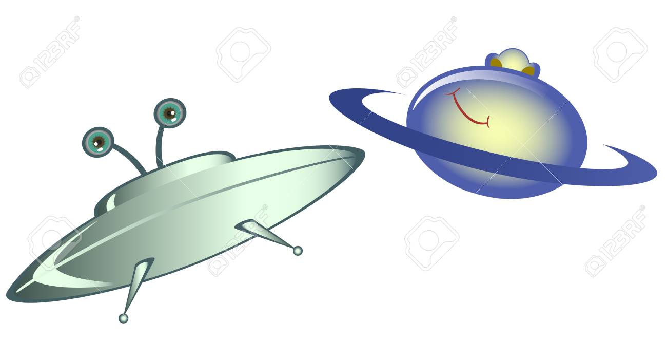 Ufo と白い背景の上の惑星の形で絵文字面白い顔文字ベクトル イラストのイラスト素材 ベクタ Image 4527