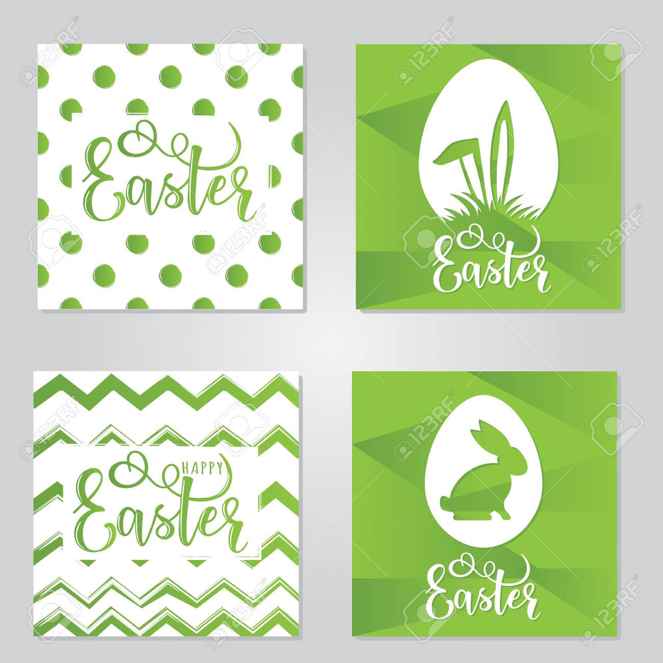 vector set for easter event greetings postcard card invitation