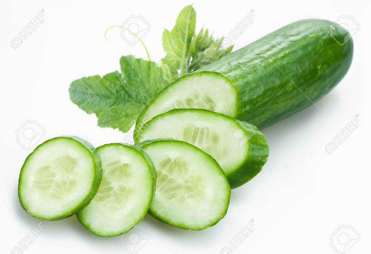 Cucumber and slices isolated on a white background - 8658581 Cucumber and slices isolated on a white background - 8658581