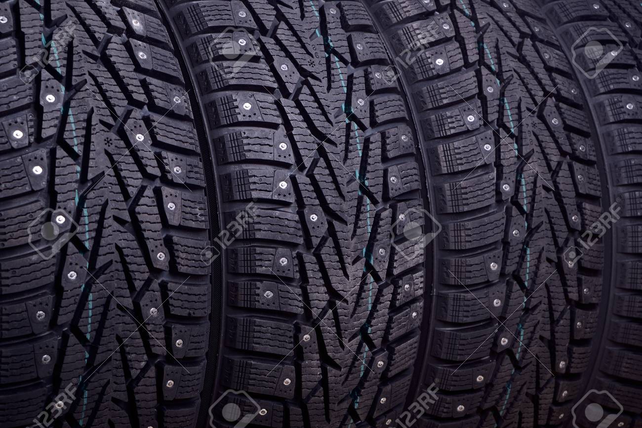 Winter Tires With Spikes Close Up Stock Photo Picture And Royalty Free Image Image 87796509