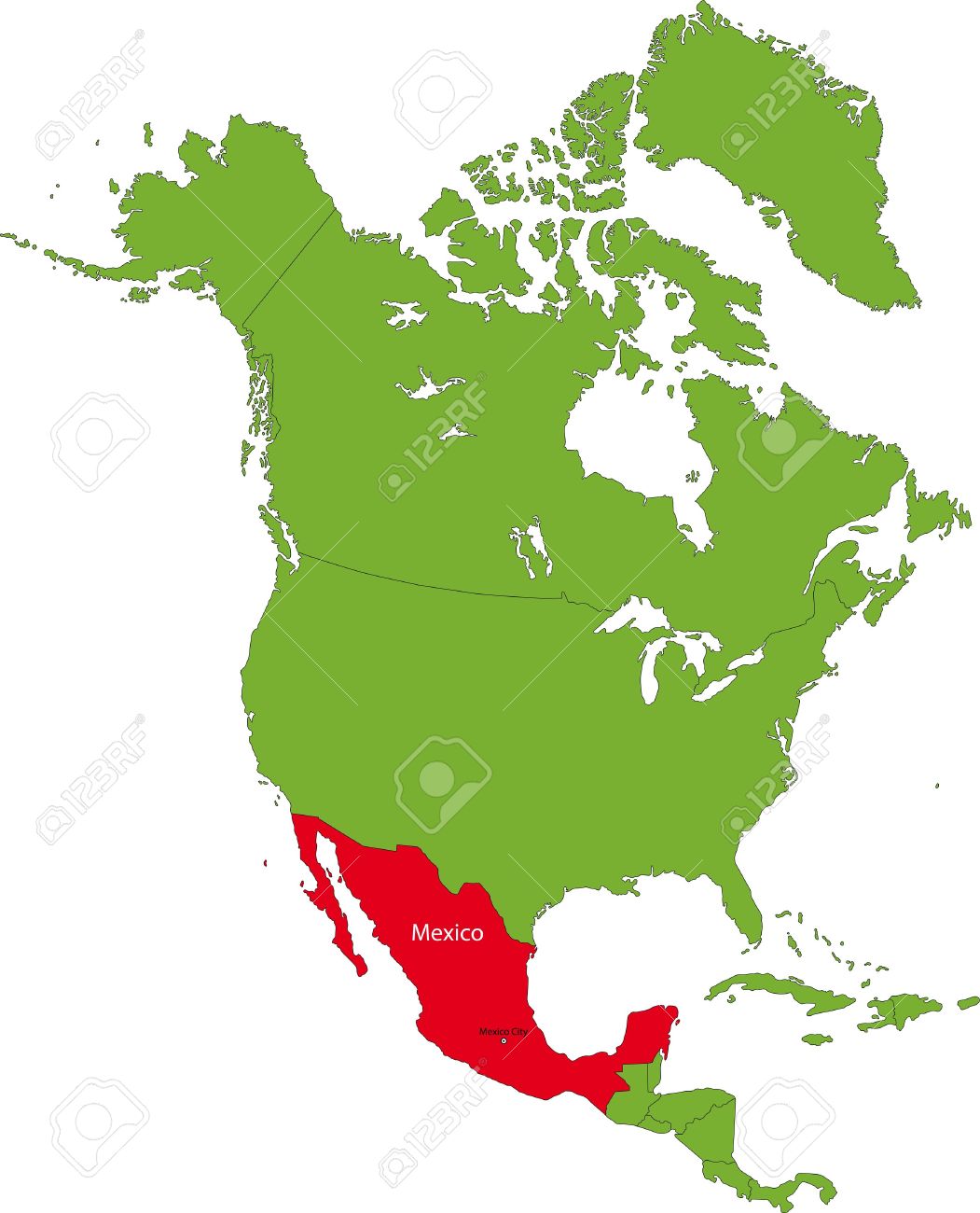 location of mexico on the north america continent royalty free is north america a continent