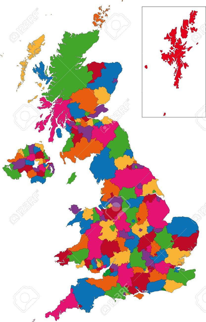 イギリスの地方行政区画 のイラスト素材 ベクタ Image