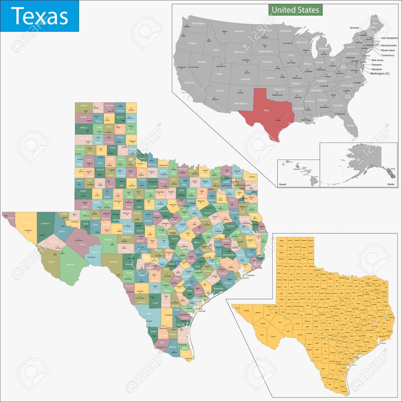 Map Of Texas State Designed In Illustration With The Counties And Thecounty Seats Stock Vector. Map Of Texas State Designed In Illustration With The Counties map of texas state designed in illustration with the counties and thecounty seats stock vector. map of texas state designed in illustration with the counties