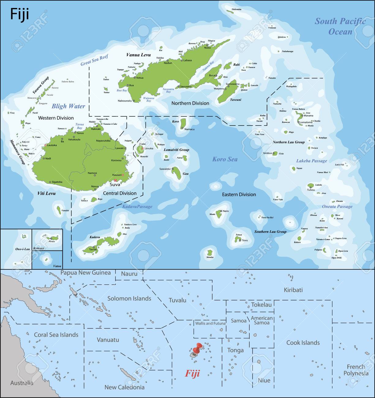 フィジーは南太平洋のメラネシアの島の国のイラスト素材 ベクタ Image フィジーは南太平洋のメラネシアの島の国のイラスト素材 ベクタ Image