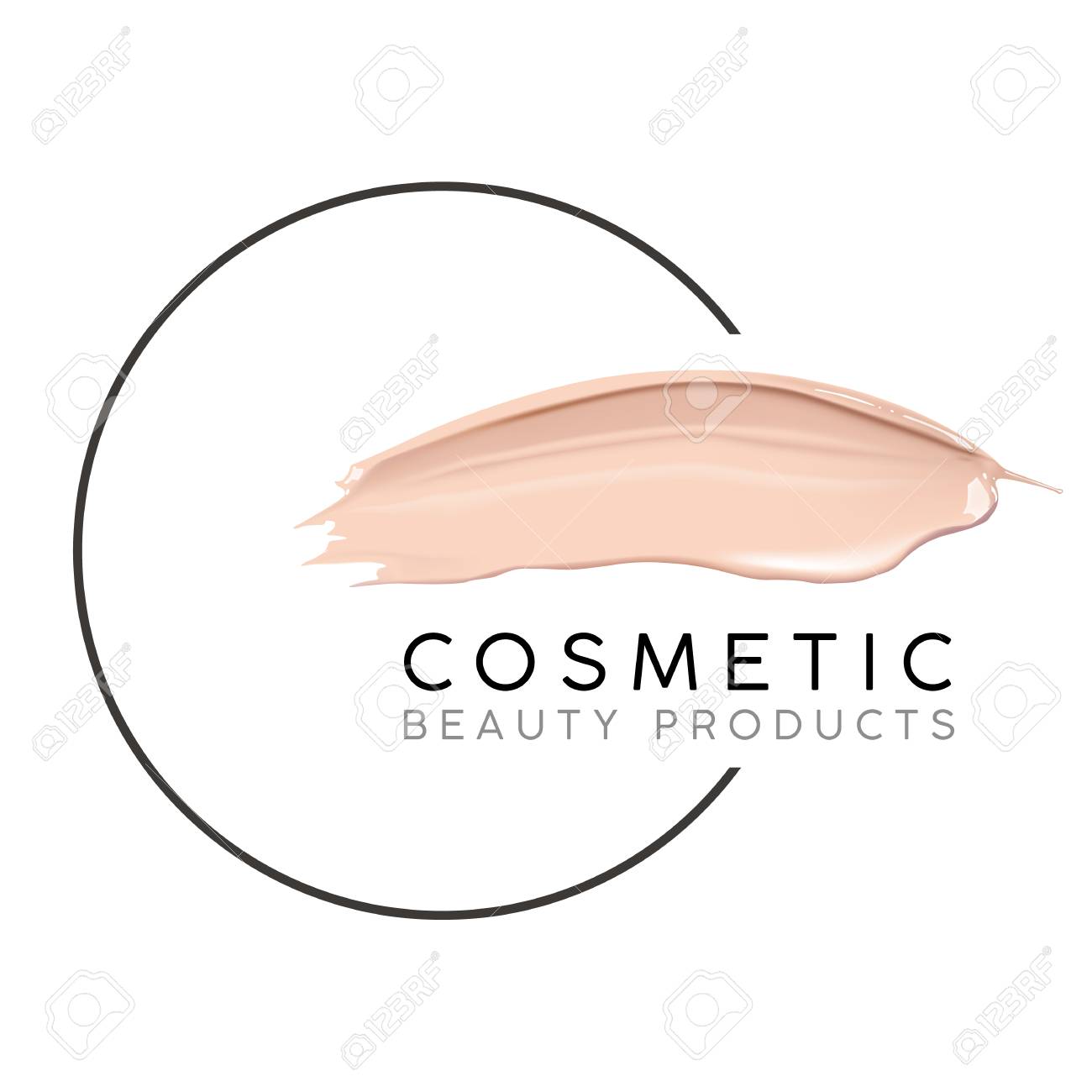 makeup design template with place for text cosmetic logo concept