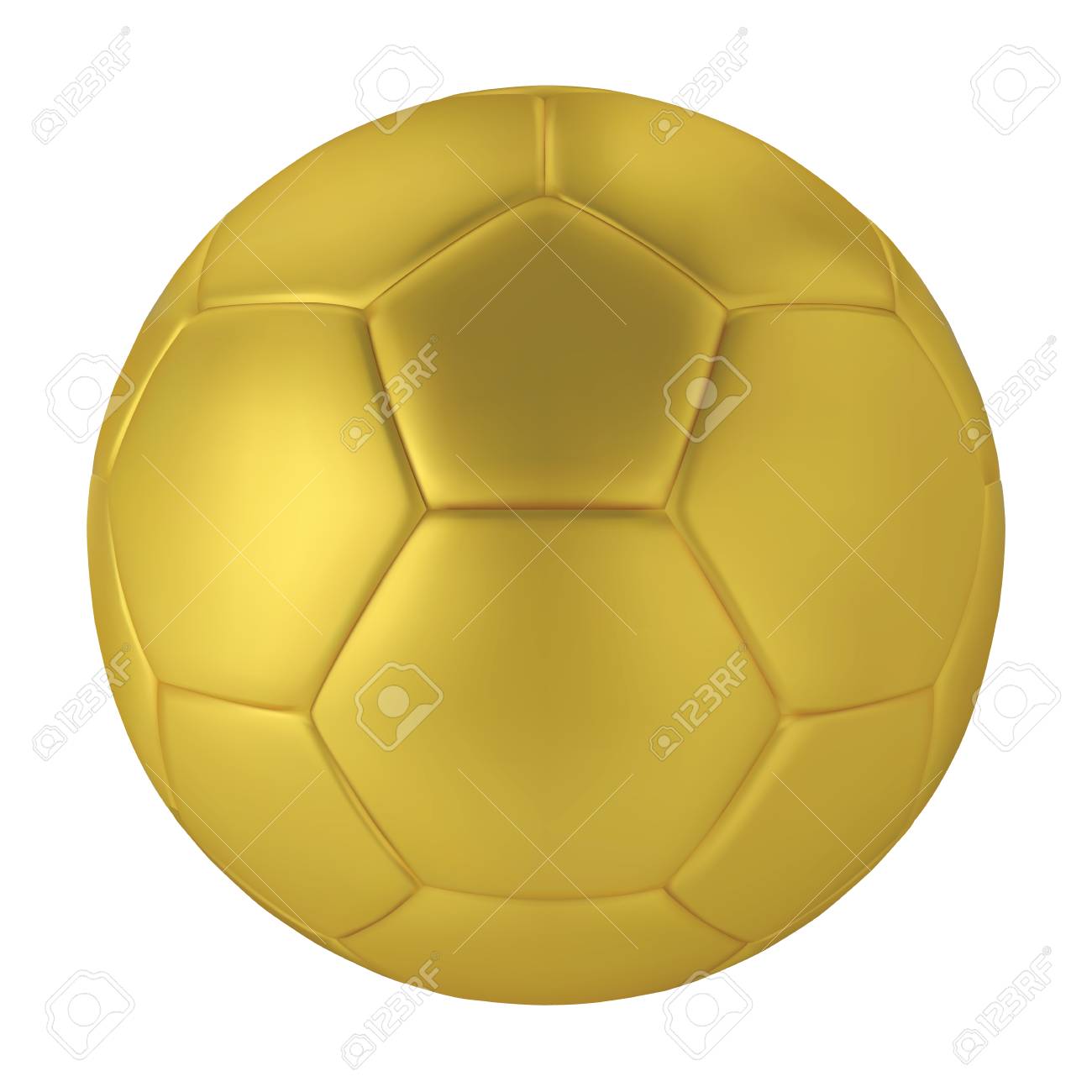 白地にゴールドのサッカー ボール 黄金のサッカー ボール のイラスト素材 ベクタ Image