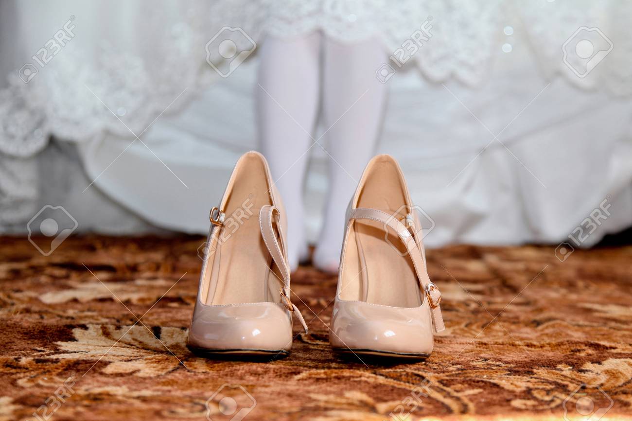 cream wedding heels