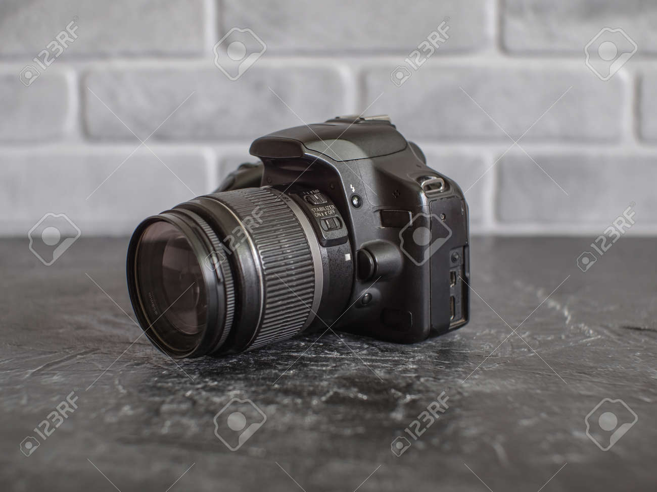 Old Amateur Slr Camera With 18-55mm photo