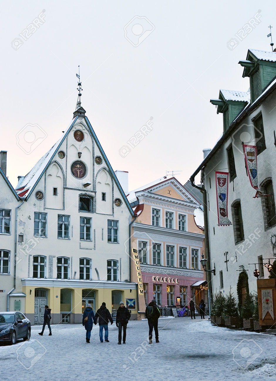 Tallinn Estonia January 03 2017 Unidentified People Are