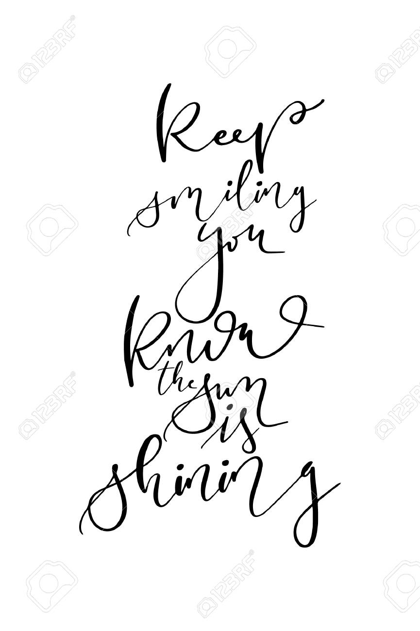 Hand Drawn Word Brush Pen Lettering With Phrase Keep Smiling Royalty Free Cliparts Vectors And Stock Illustration Image 9992