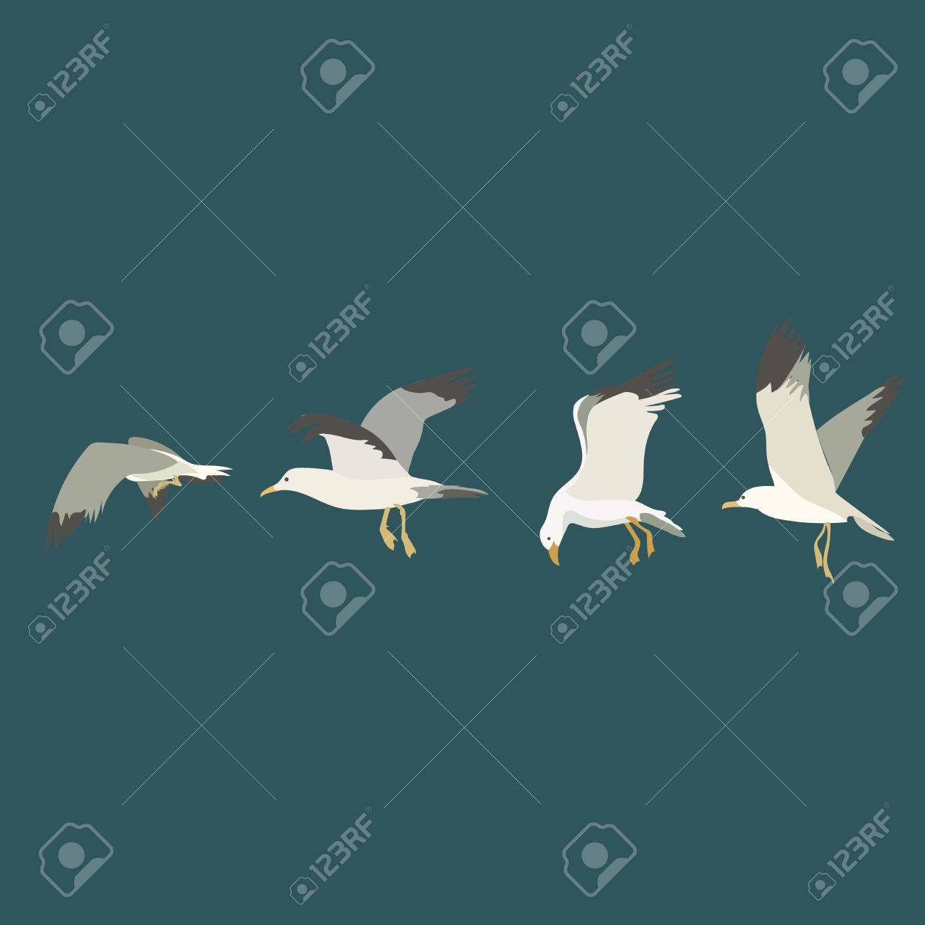 Seagulls In The Sky Illustration Elements For Design Royalty Free Cliparts Vectors And Stock Illustration Image