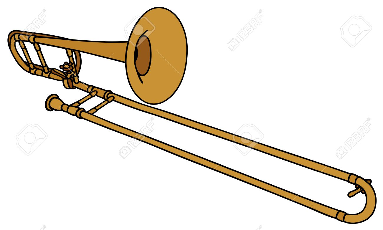 Hand Drawing Of A Trombone Royalty Free Cliparts Vectors And Stock Illustration Image