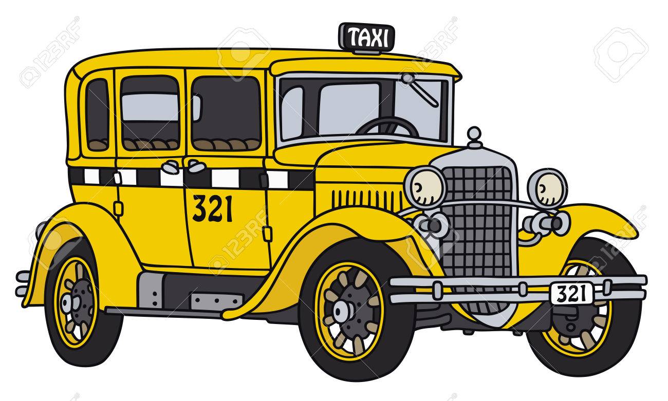 Hand Drawing Of A Vintage Taxi Cab Not A Real Type Royalty Free Cliparts Vetores E Ilustracoes Stock Image 31975468