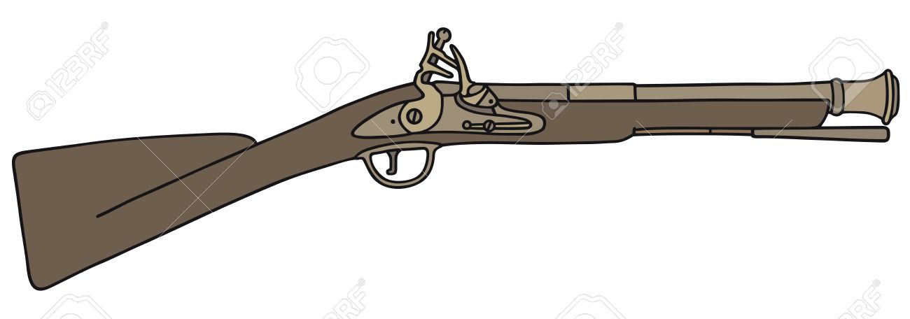手描きの歴史的なライフル銃ののイラスト素材 ベクタ Image 手描きの歴史的なライフル銃ののイラスト素材 ベクタ Image