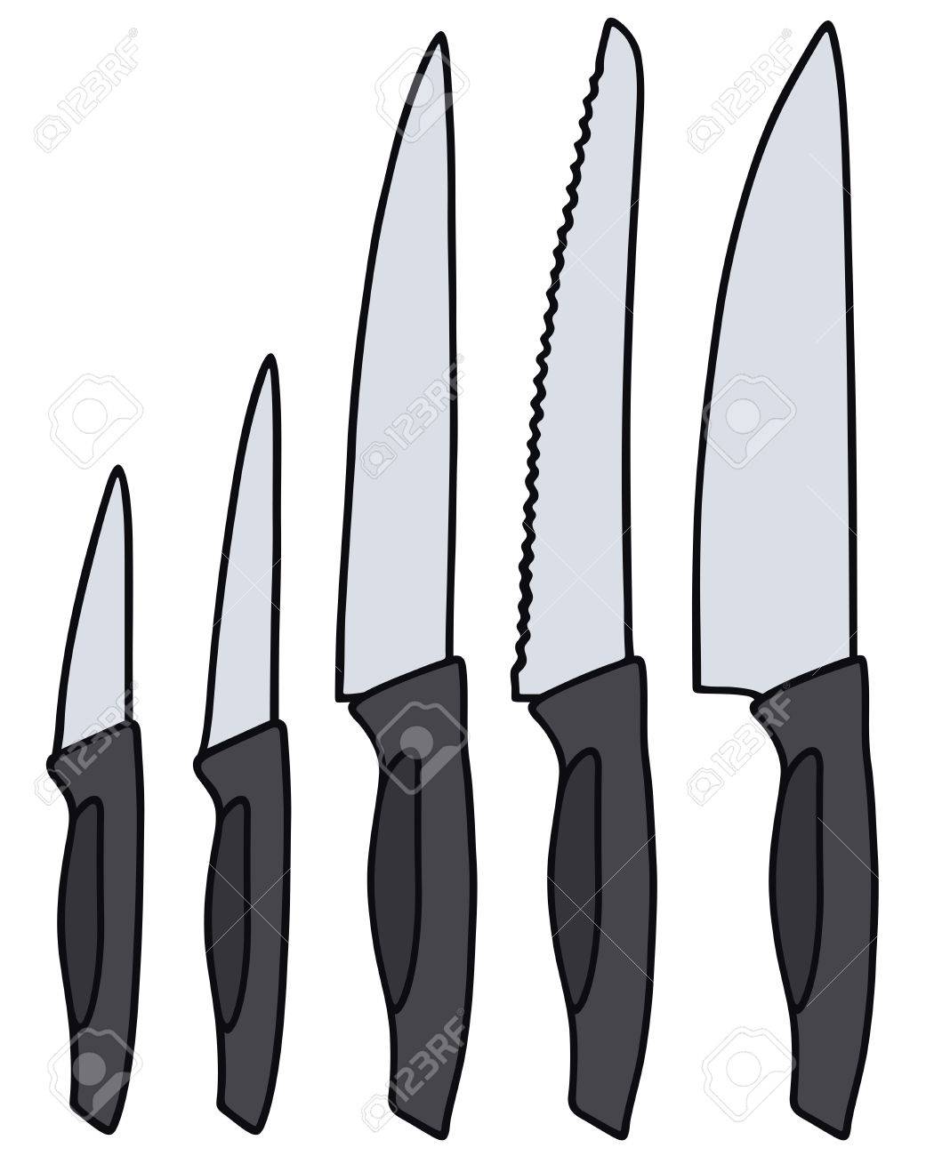 Hand Drawing A Set Of Kitchen Knives Royalty Free Cliparts Vectors And Stock Illustration Image 33193506