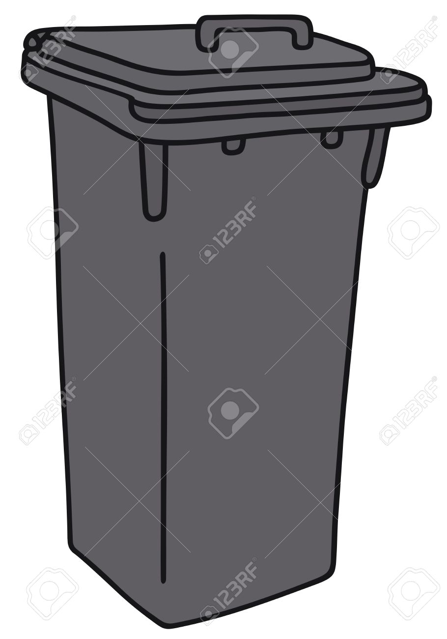 Hand Drawing Of A Black Plastic Dustbin Royalty Free Cliparts Vectors And Stock Illustration Image
