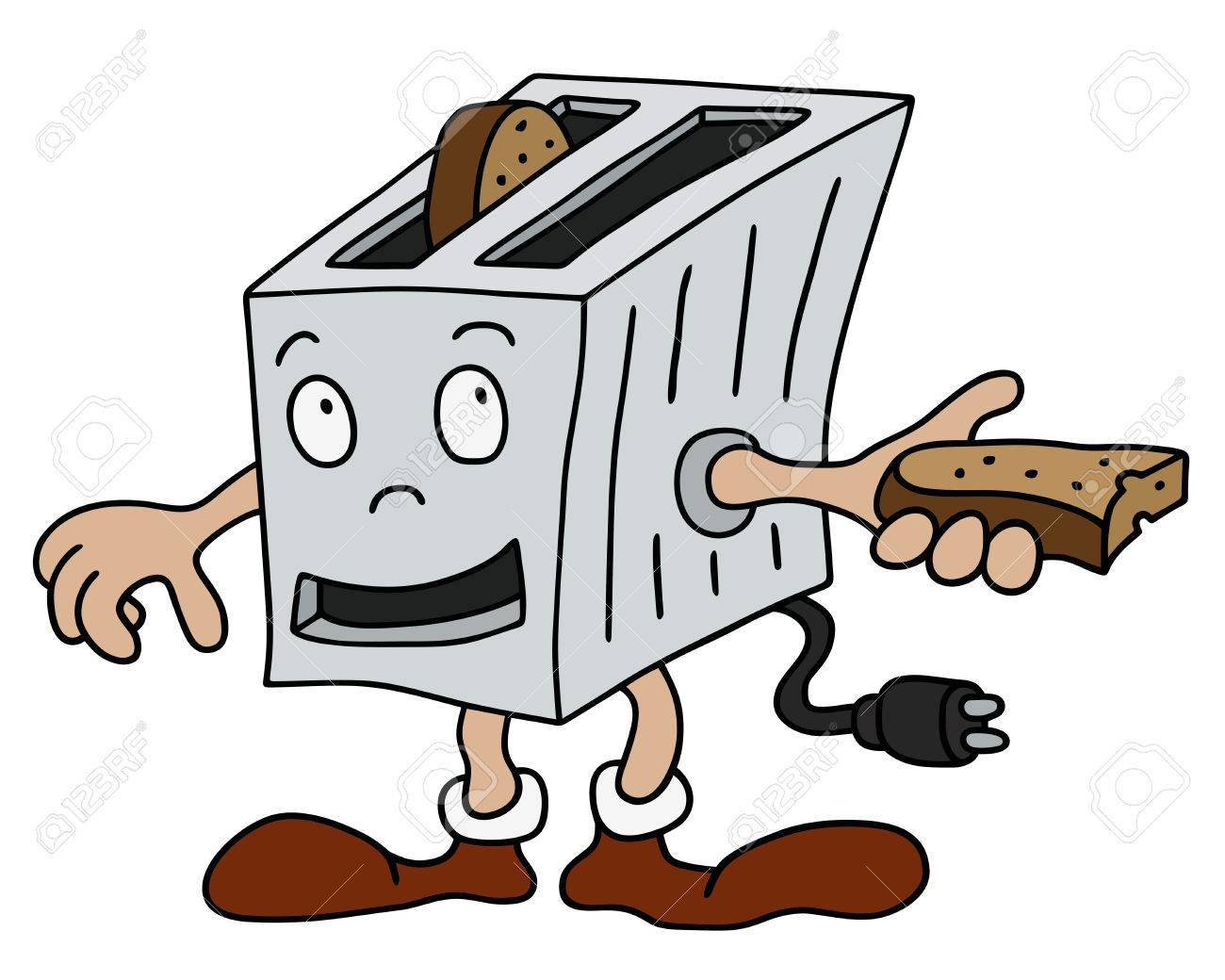 Hand Drawing Of A Funny Toaster Stock Vector Hand Drawing Of A Funny Toaster Stock Vector