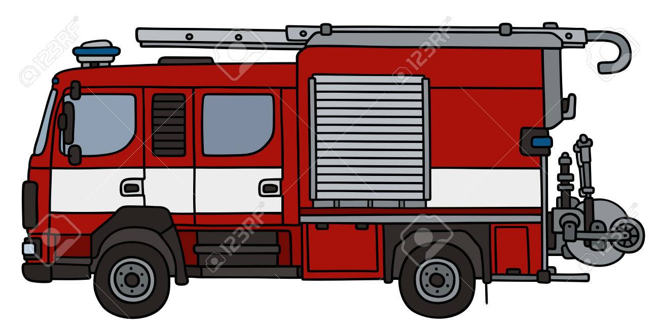 手描きの消防車 本格的なタイプの のイラスト素材 ベクタ Image 手描きの消防車 本格的なタイプの のイラスト素材 ベクタ Image
