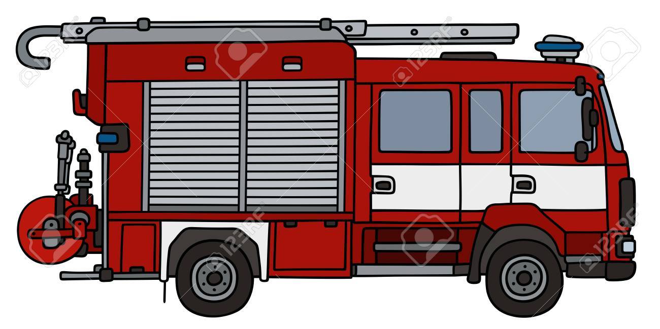 手描きの消防車 本格的なタイプの のイラスト素材 ベクタ Image 手描きの消防車 本格的なタイプの のイラスト素材 ベクタ Image