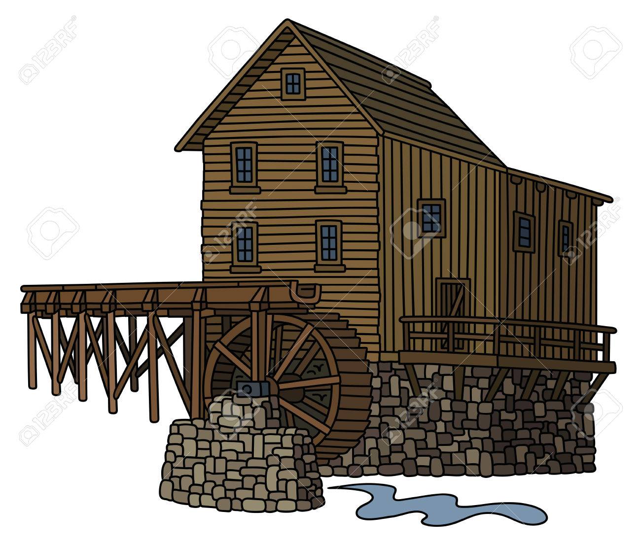 Moulin à Eau Historique En Bois
