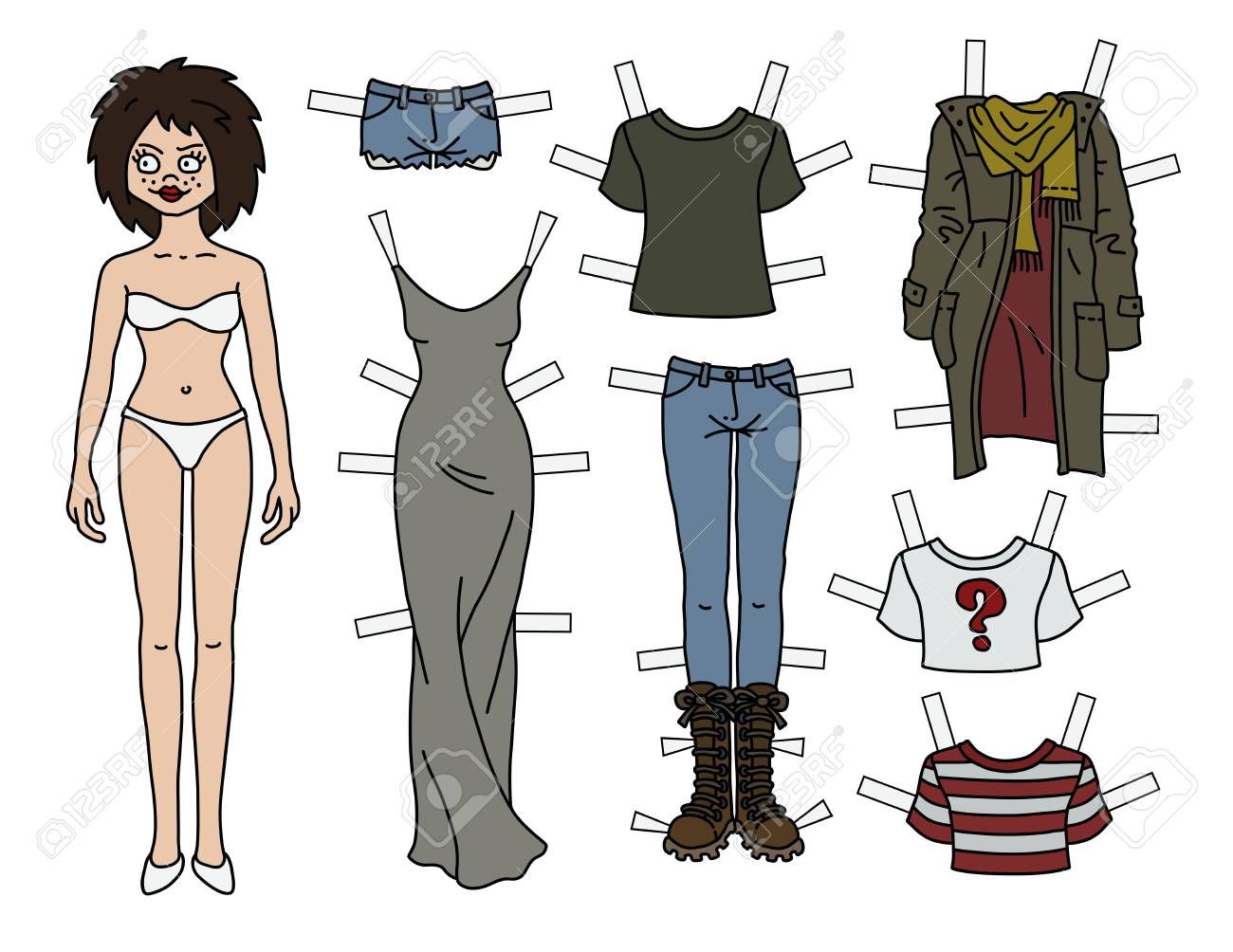 paper doll and clothes