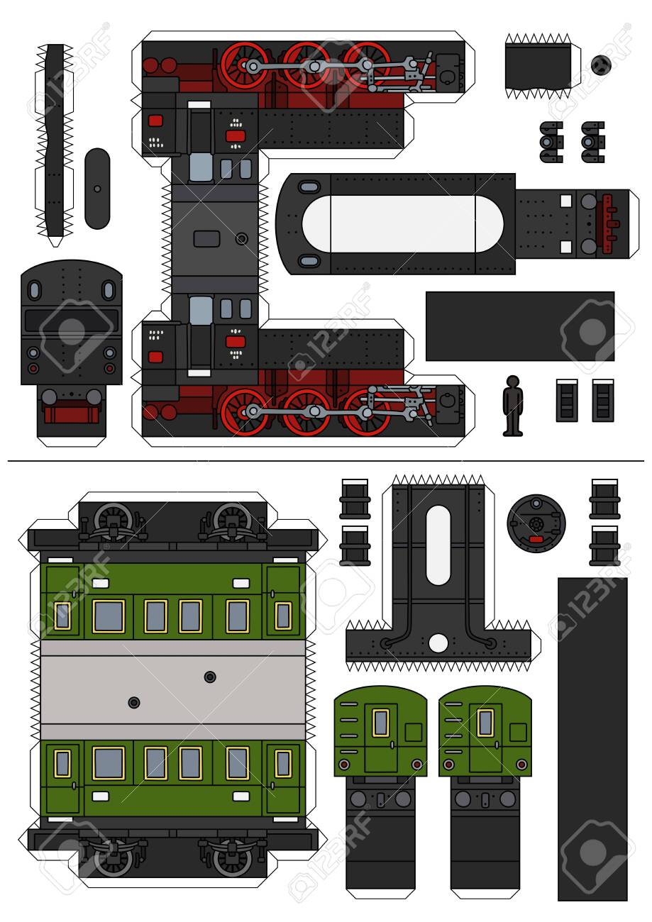 The Paper Model Of A Classic Steam Train Royalty Free SVG, Cliparts, Vectors, and Stock Illustration. Image 137074465. the-paper-model-of-a-classic-steam-train-royalty-free-svg-cliparts-vectors-and-stock-illustration-image-137074465