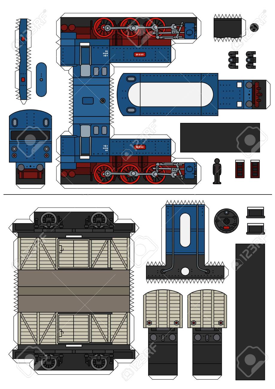 papercraft train templates