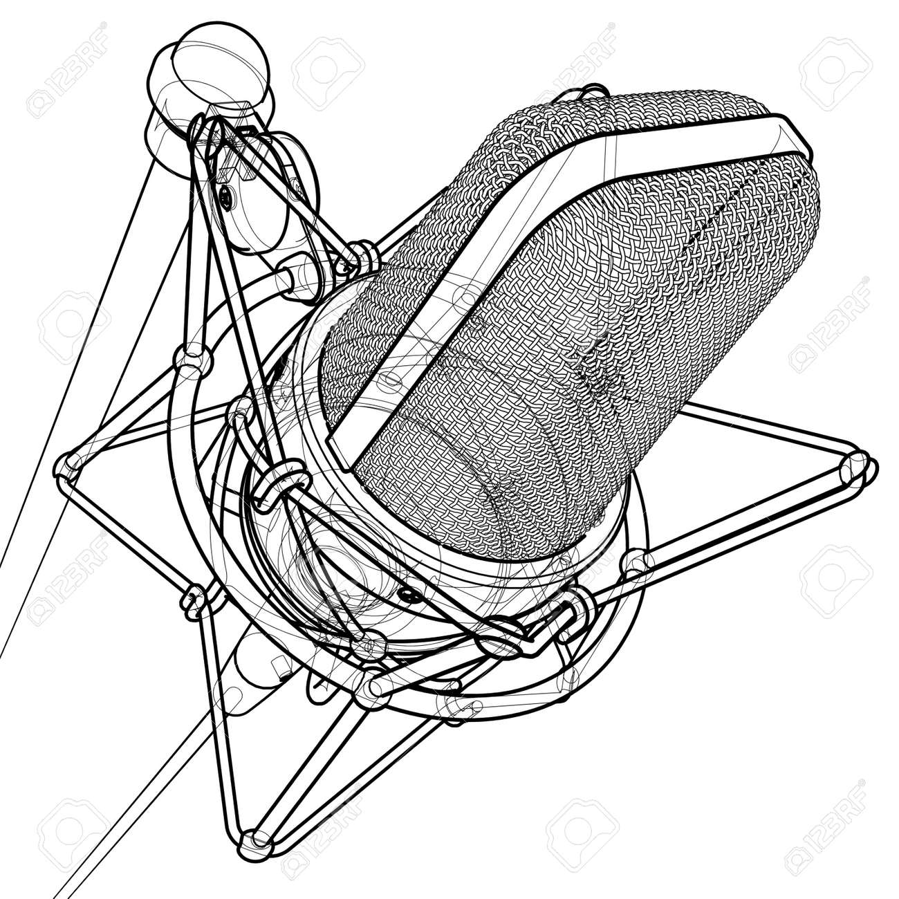 Download Professional Microphone 3d Wire Frame Technical Draw Stock Photo Picture And Royalty Free Image Image 2508214