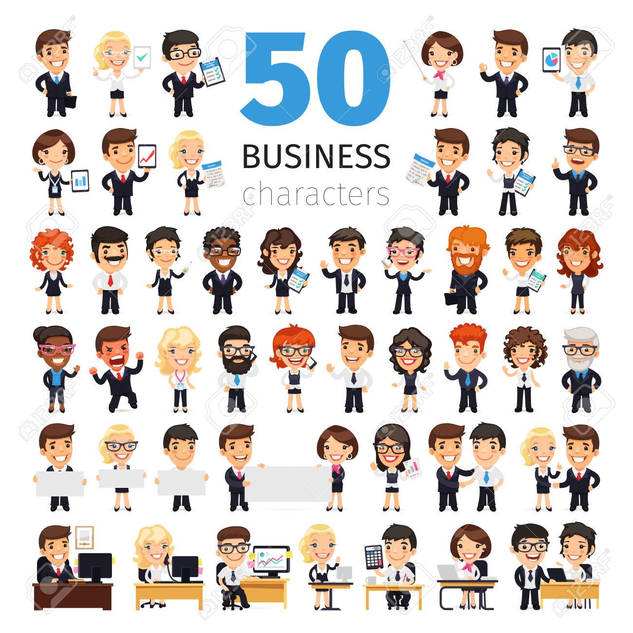 Big set of 50 business people and other office workers. Isolated on white background. Clipping paths included. - 60632742 Big set of 50 business people and other office workers. Isolated on white background. Clipping paths included. - 60632742