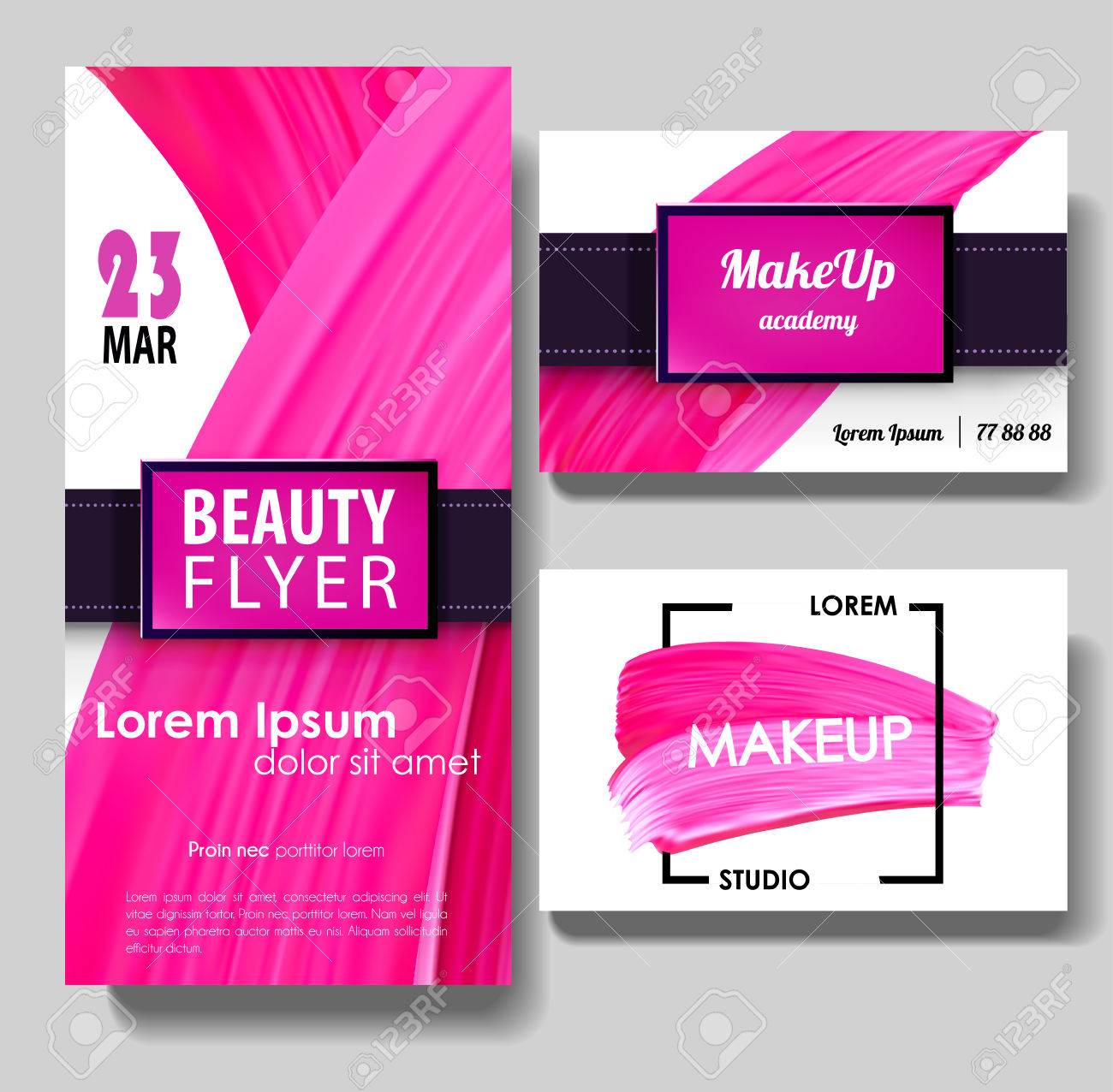 makeup business card make up flyer template paint brush pink make a flyer