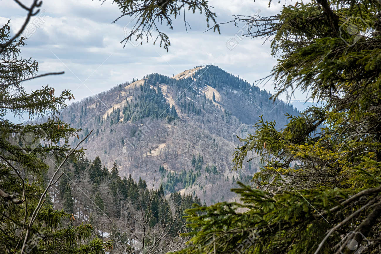 Lysec hill, Big Fatra mountains, Slovak republic. Seasonal natural scene. Hiking theme. - 169797887 Lysec hill, Big Fatra mountains, Slovak republic. Seasonal natural scene. Hiking theme. - 169797887