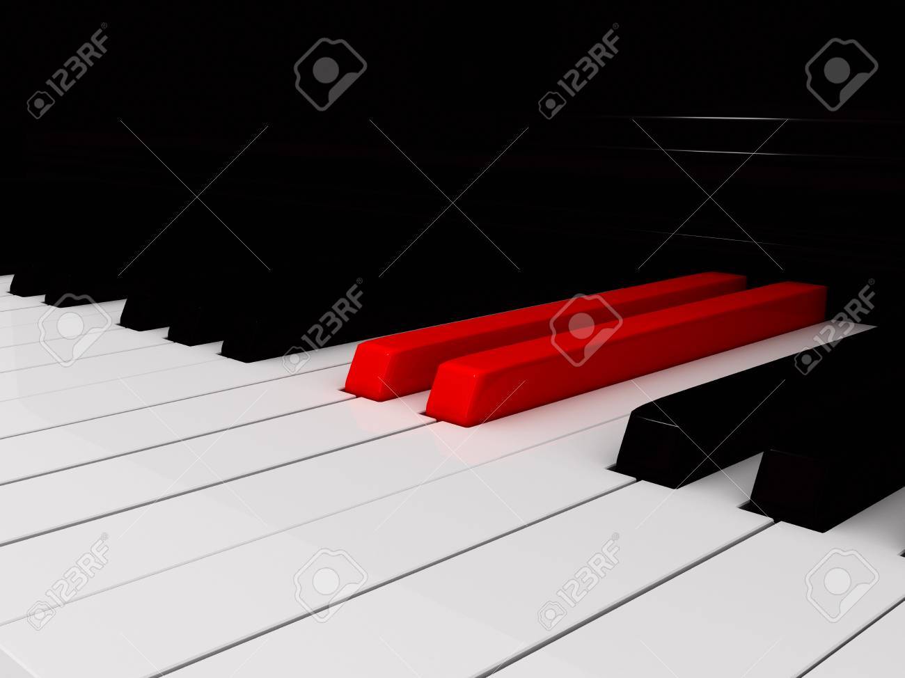 赤いピアノ キー の写真素材 画像素材 Image