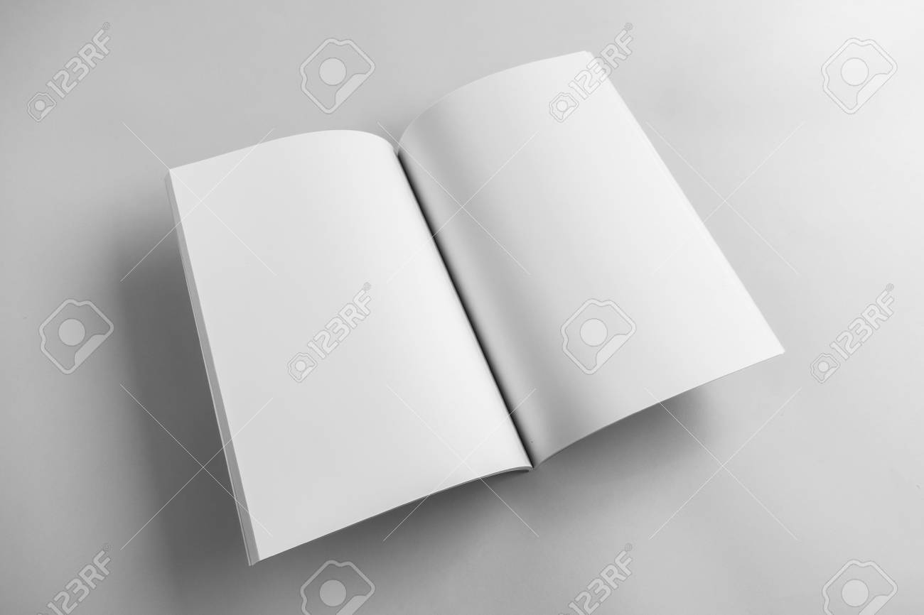 blank catalog magazine book template with soft shadows ready