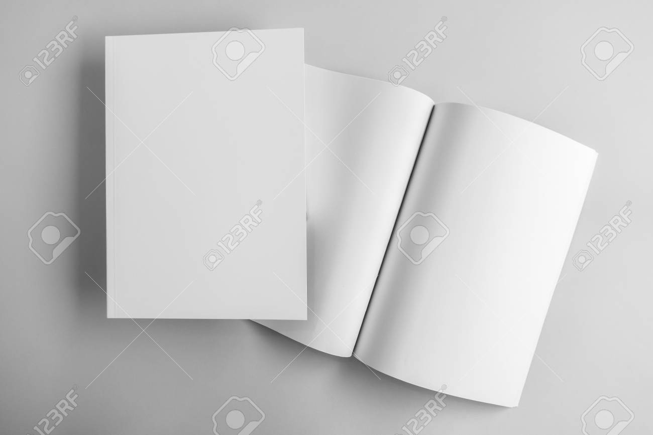 blank catalog magazine book template with soft shadows ready