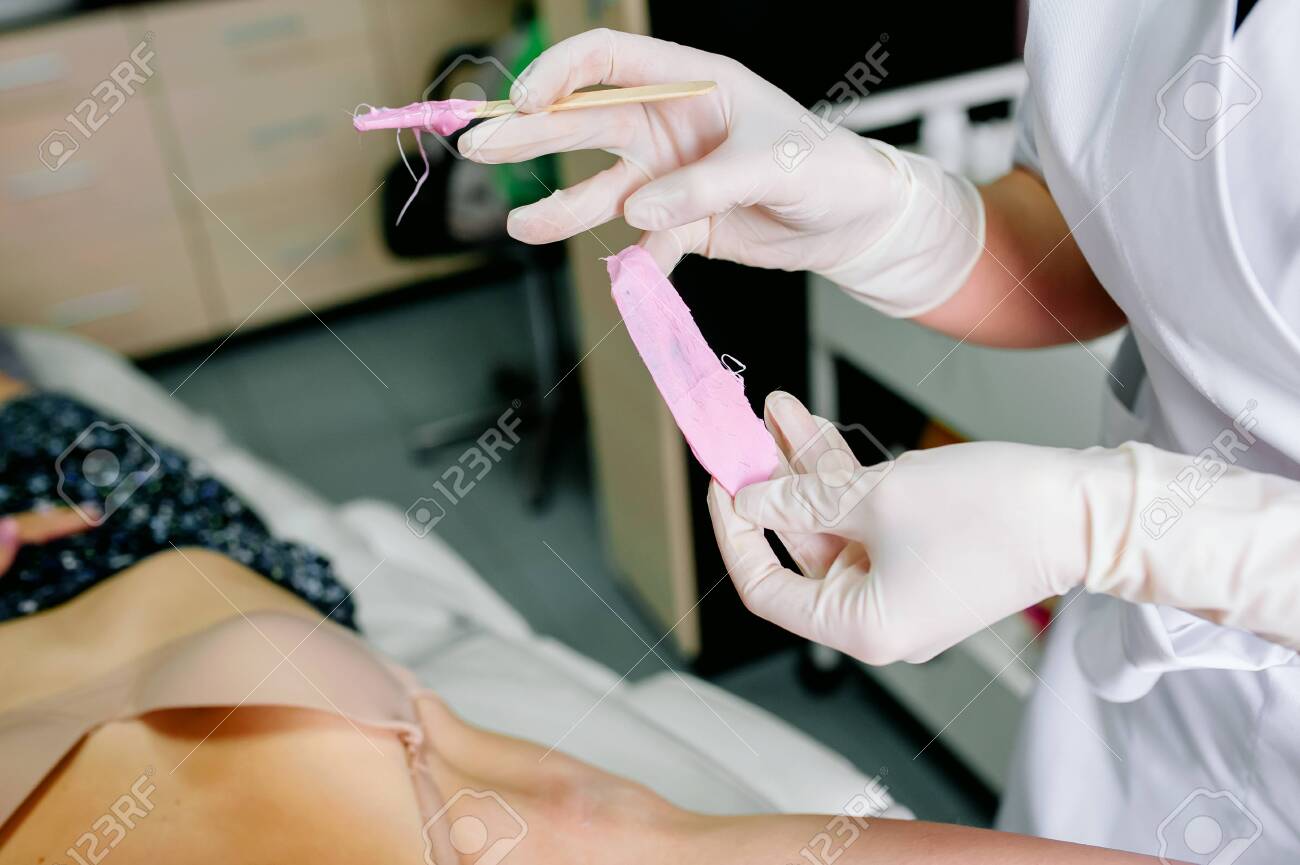 Waxing Armpit Hair Pink Wax Close Up Stock Photo Picture And