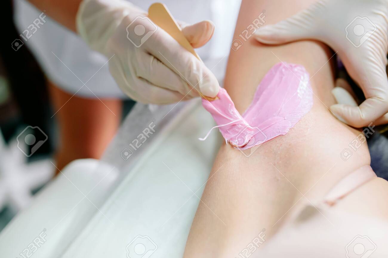 Waxing Armpit Hair Pink Wax Close Up Stock Photo Picture And