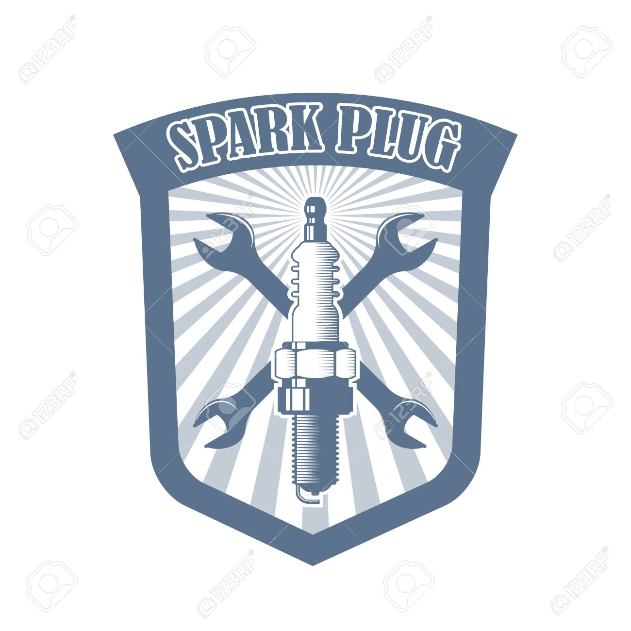 車やオートバイ修理サービスガレージのロゴ 車両サービス会社バッジのイラスト素材 ベクタ Image