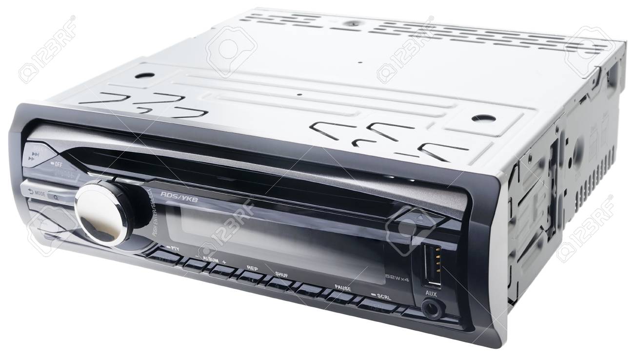 車オーディオ Cd プレーヤー 白で隔離 の写真素材 画像素材 Image