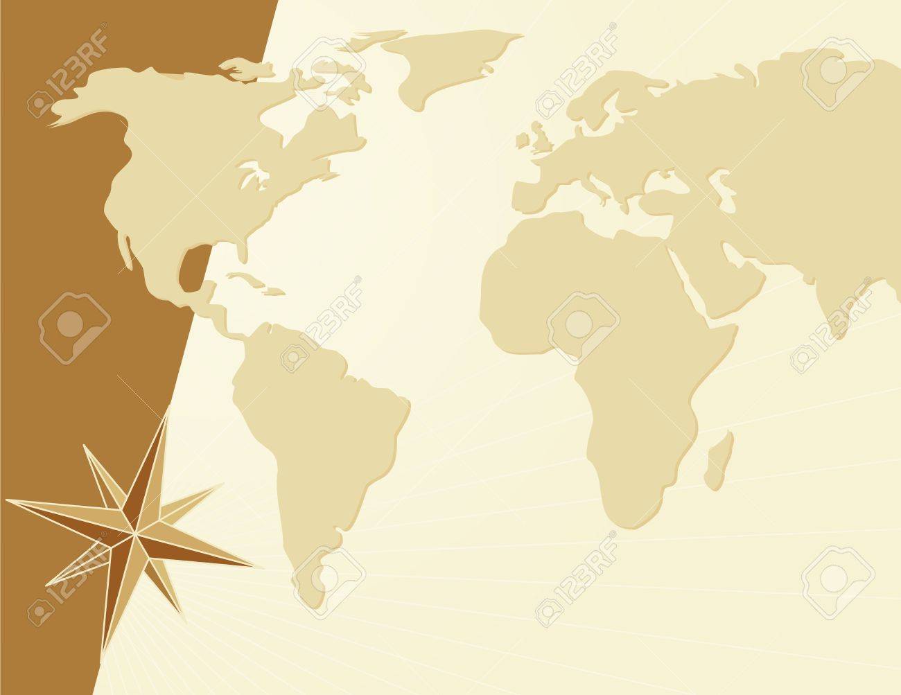 world map with compass rose template stock photo picture and