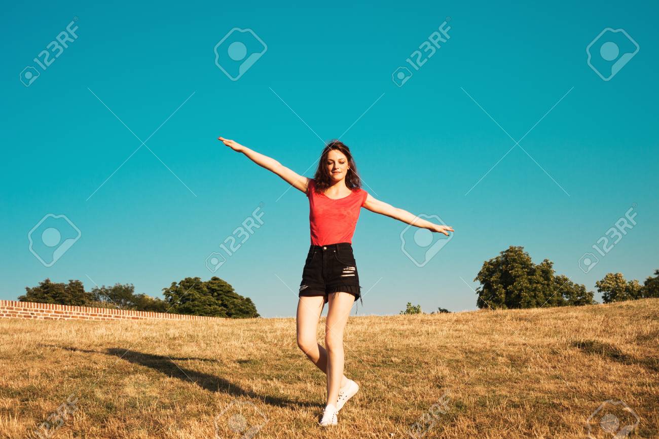 girl in shorts and