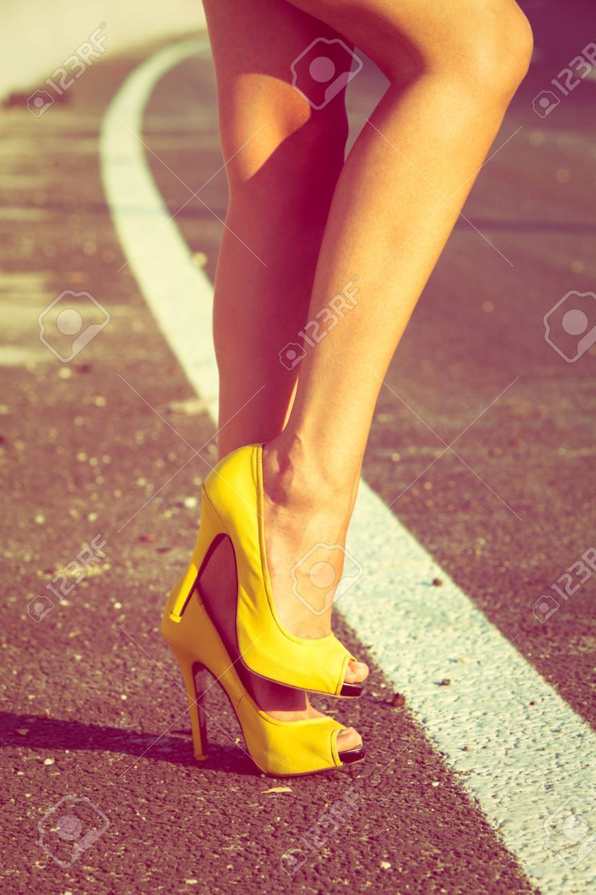 yellow summer heels