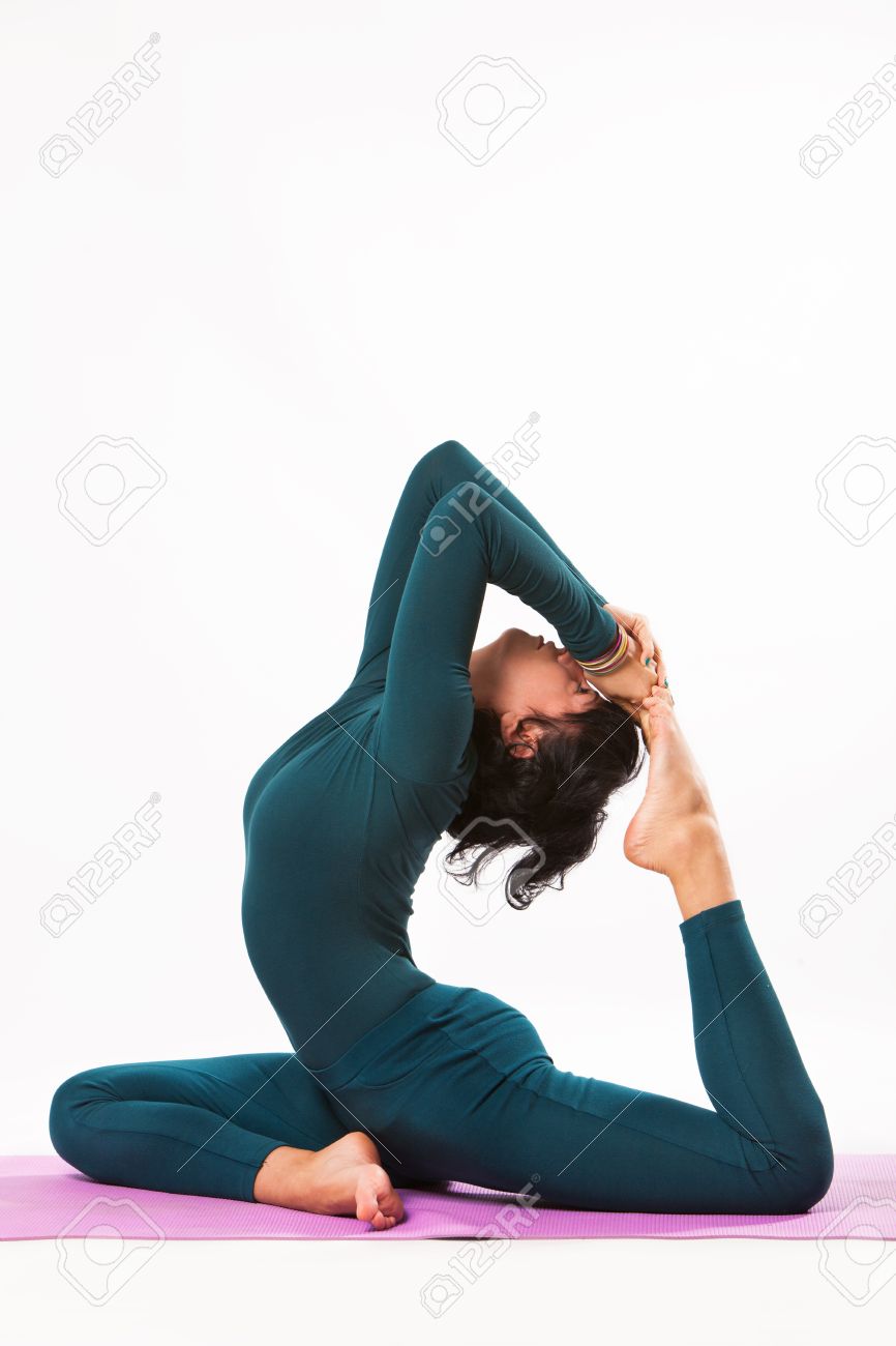 Woman In King Pigeon Position Yoga Eka Pada Rajakapotasana Studio Shot Stock Photo Picture And Royalty Free Image Image