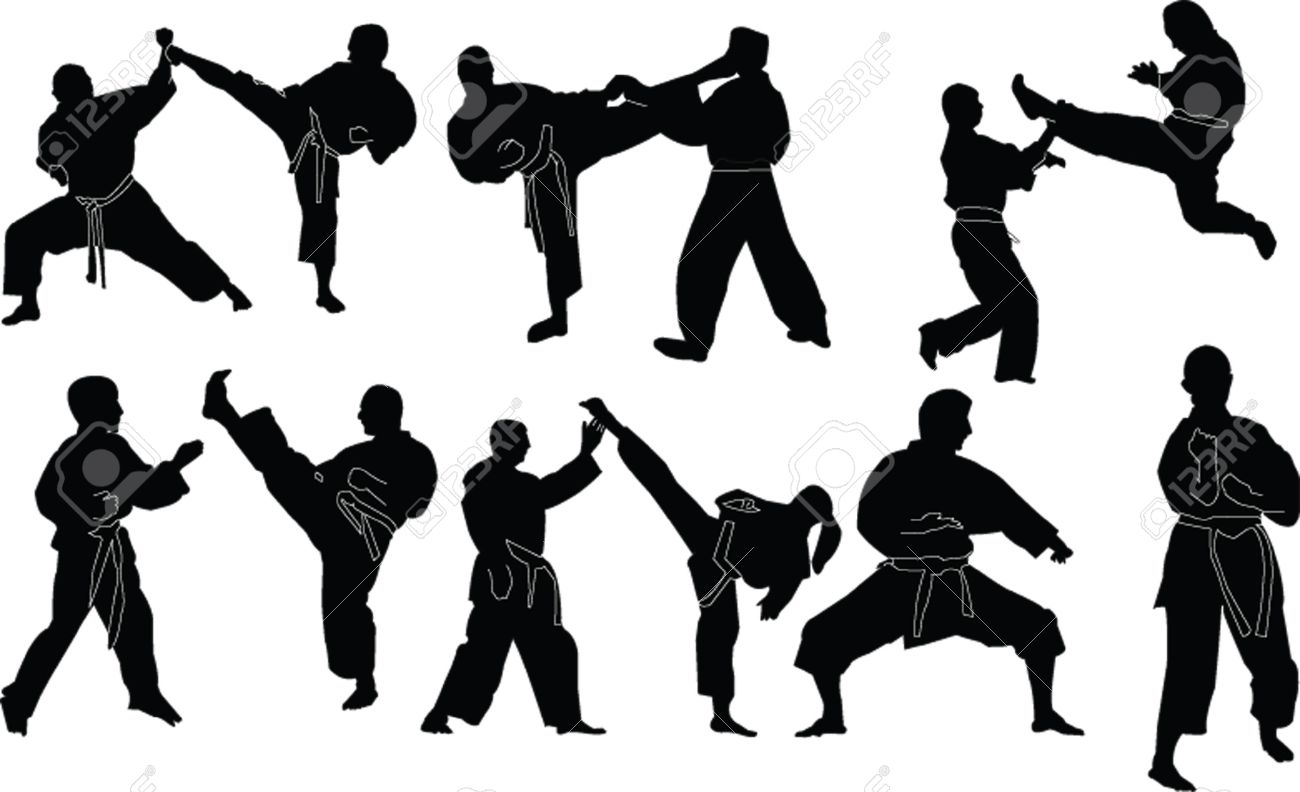 空手シルエット コレクション ベクトル のイラスト素材 ベクタ Image