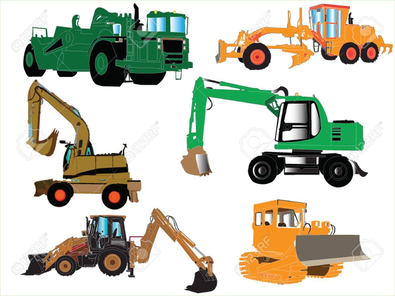 建設機械コレクション のイラスト素材 ベクタ Image