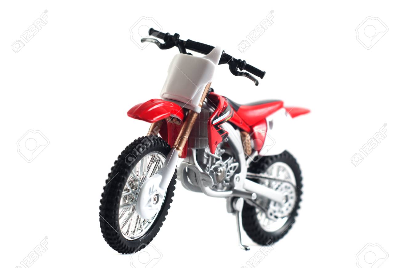 Rode Motorfiets Speelgoed Rood Geisoleerd Op Een Witte Achtergrond Plastic Speelgoed Voor Kinderen De Realistische Motocross Fiets Bezaaid Banden Royalty Vrije Foto Plaatjes Beelden En Stock Fotografie Image