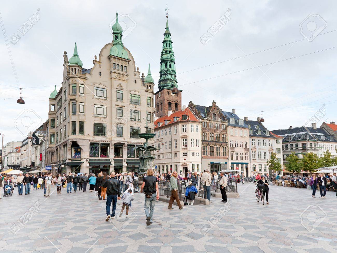 COPENHAGEN - SEPTEMBER, 10: Amagertorv - central square. In 1449 it is referred